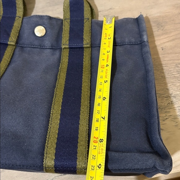 Hermes Navy Canvas Tote - Picture 10 of 11